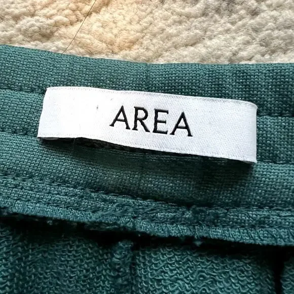 AREA Emerald Green Pants Crystal Side Stripe Zip Pocket Straight Leg size XS - Picture 7 of 9